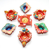 Fancy 6 Diyas different shapes