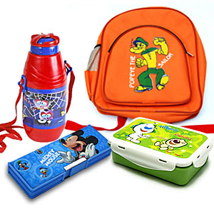Water bottle Tiffin Box Pencil Box School Bag