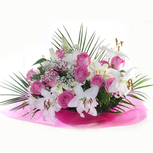 Designer Lilium Arrangement in Pink and White