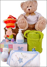 Teddy with bath Basket