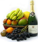 Hamper of Fruits with Champagne