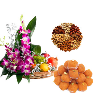 Fruits 6 Orchids 1/2 kg Ladoo 1/2 Kg DryFruits