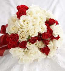 Red and White Roses Bouquet