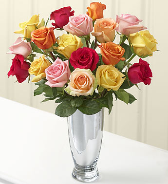 12 Mix Roses Vase